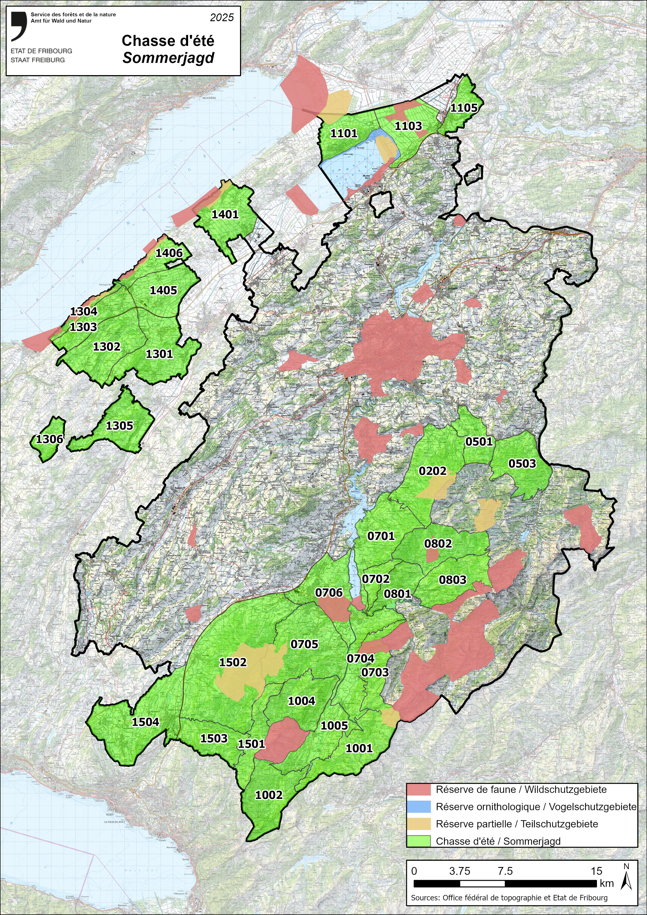 Carte chasse été