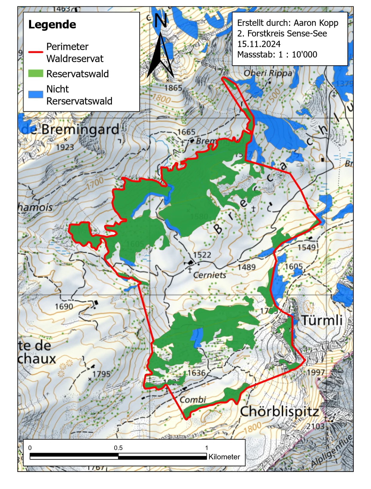 Plan des Perimeters Breccaschlund