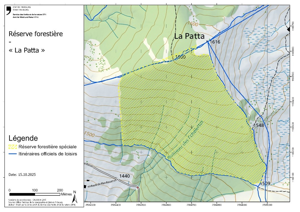 Plan de périmètre établi le 15.10.2025 par le SFN