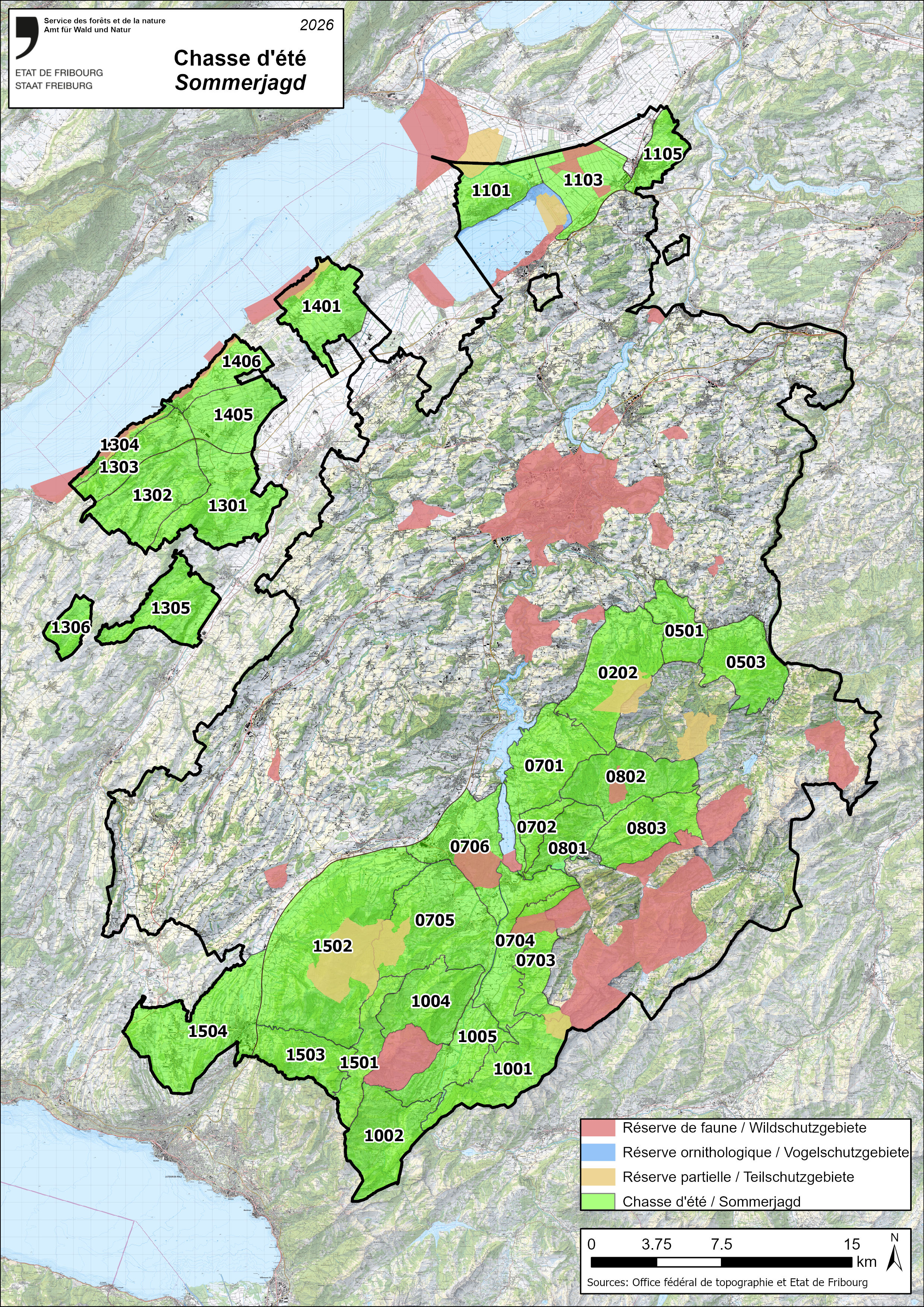 Carte chasse été