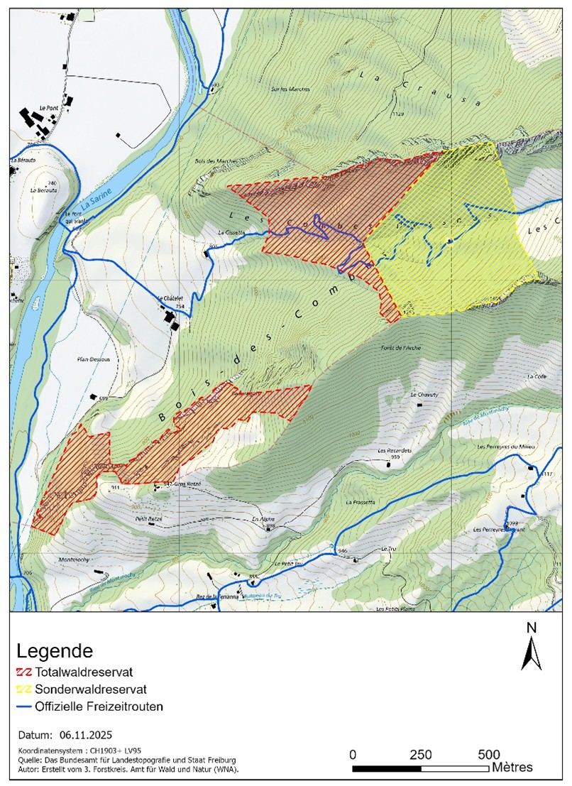 Perimeter Waldreservat Bois des Combes